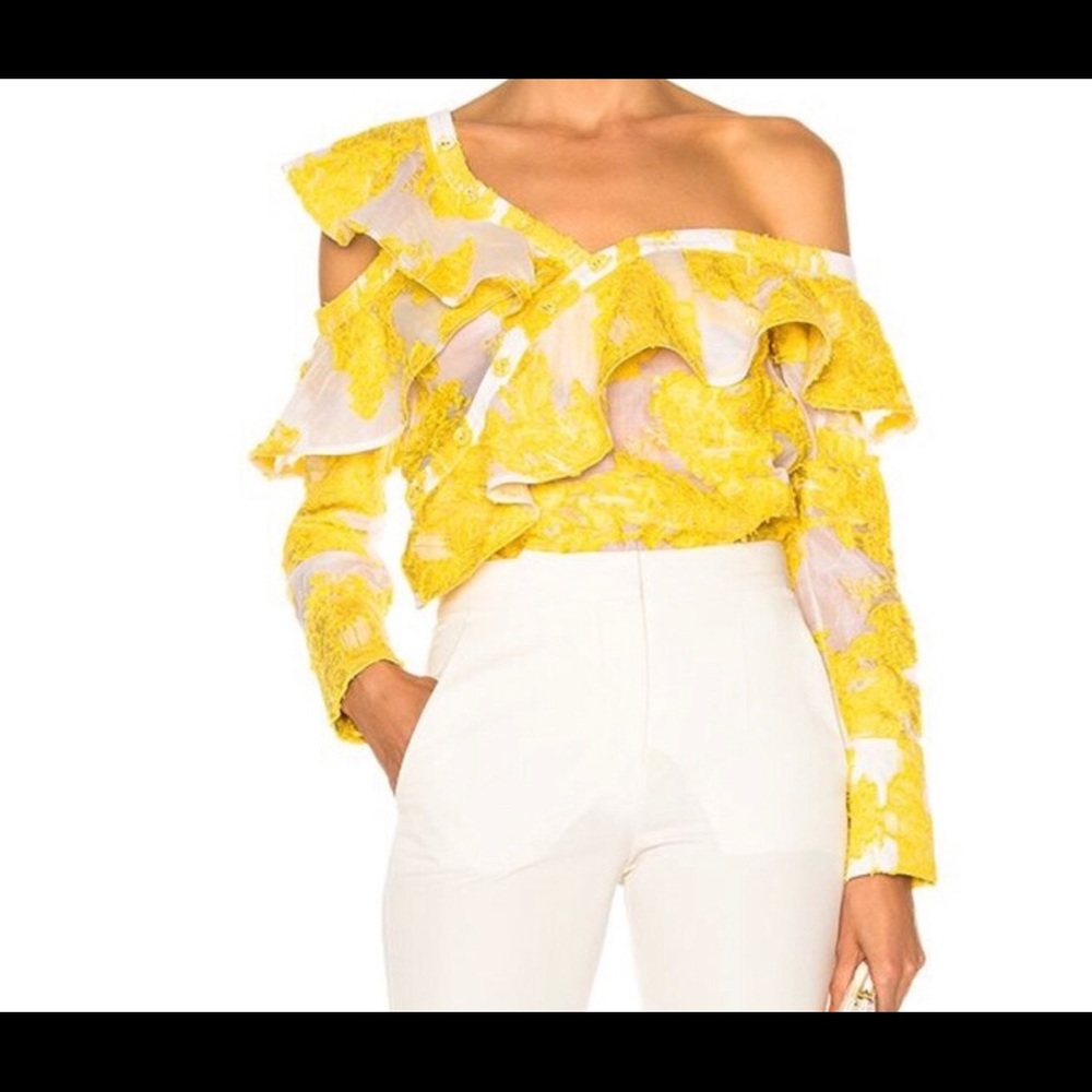 Self Portrait fillcoupe asymmetrical top frill